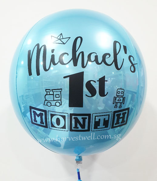 Customize Baby Boy 1st Month ORBZ Balloon